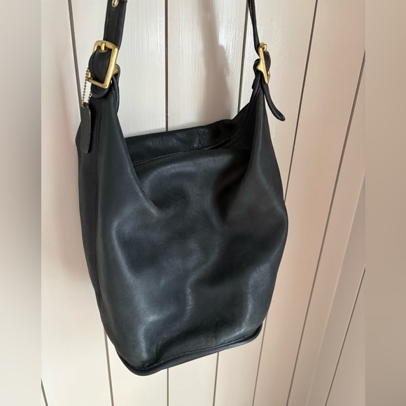 Coach 9085 XL Feed Sac Duffel Bag Black Vintage Leather 90s - Picture 2 of 14